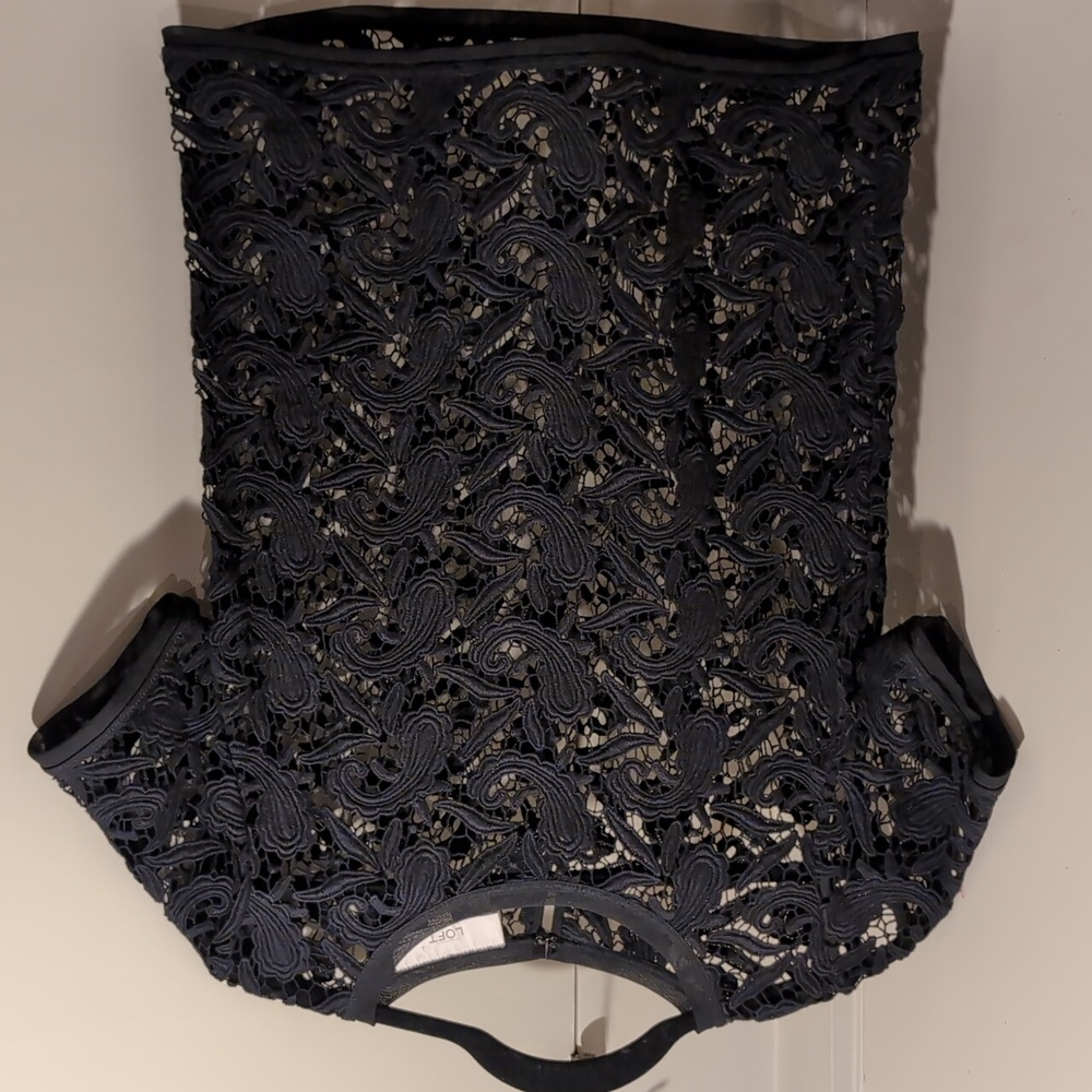Loft black lace top